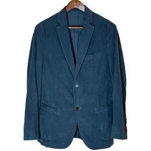 Officine Generale Corduroy Blazer 50 Petrol Cotton Sport Coat Made France Jacket